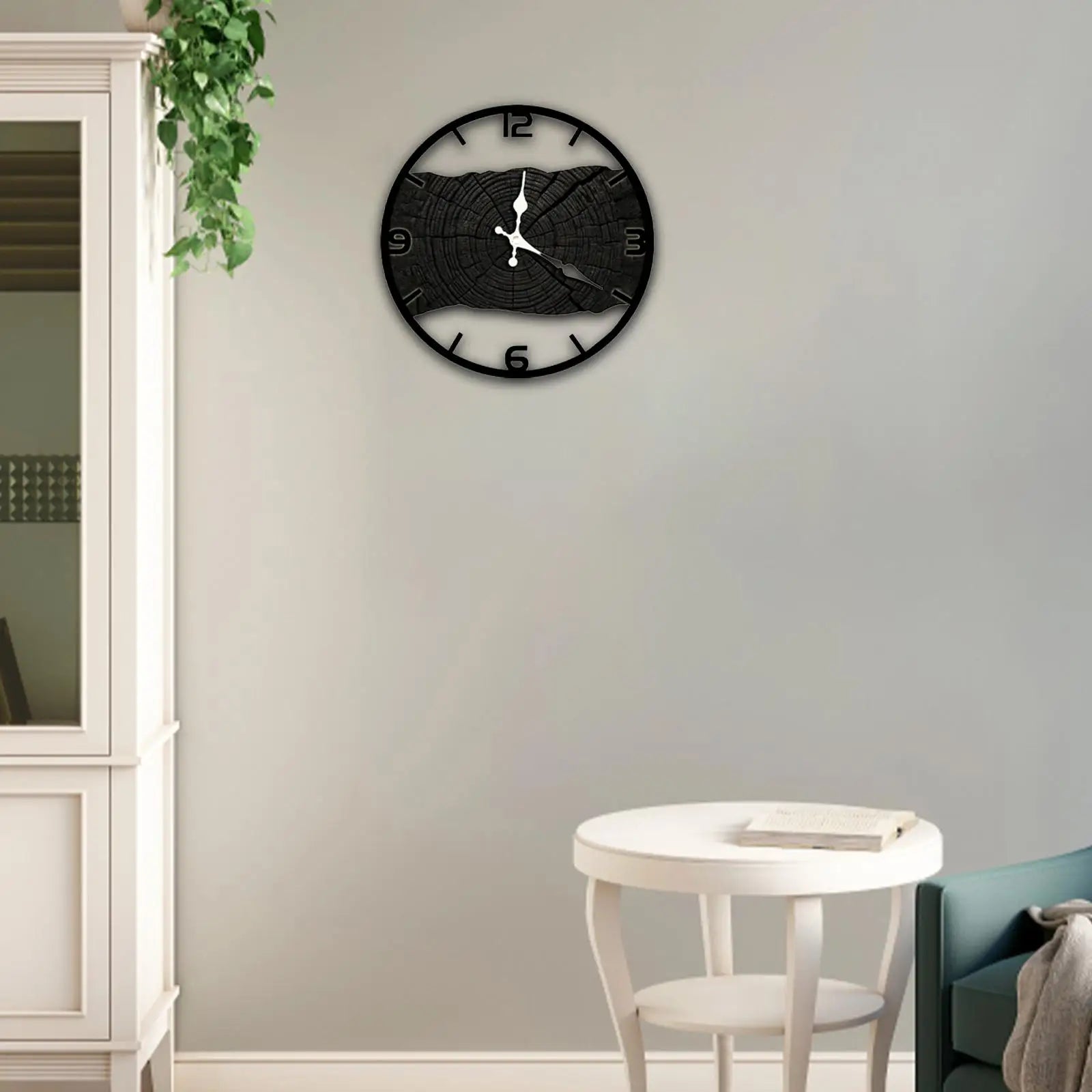 Silent Nature – Tystgående Väggklocka med Rustik Träkaraktär