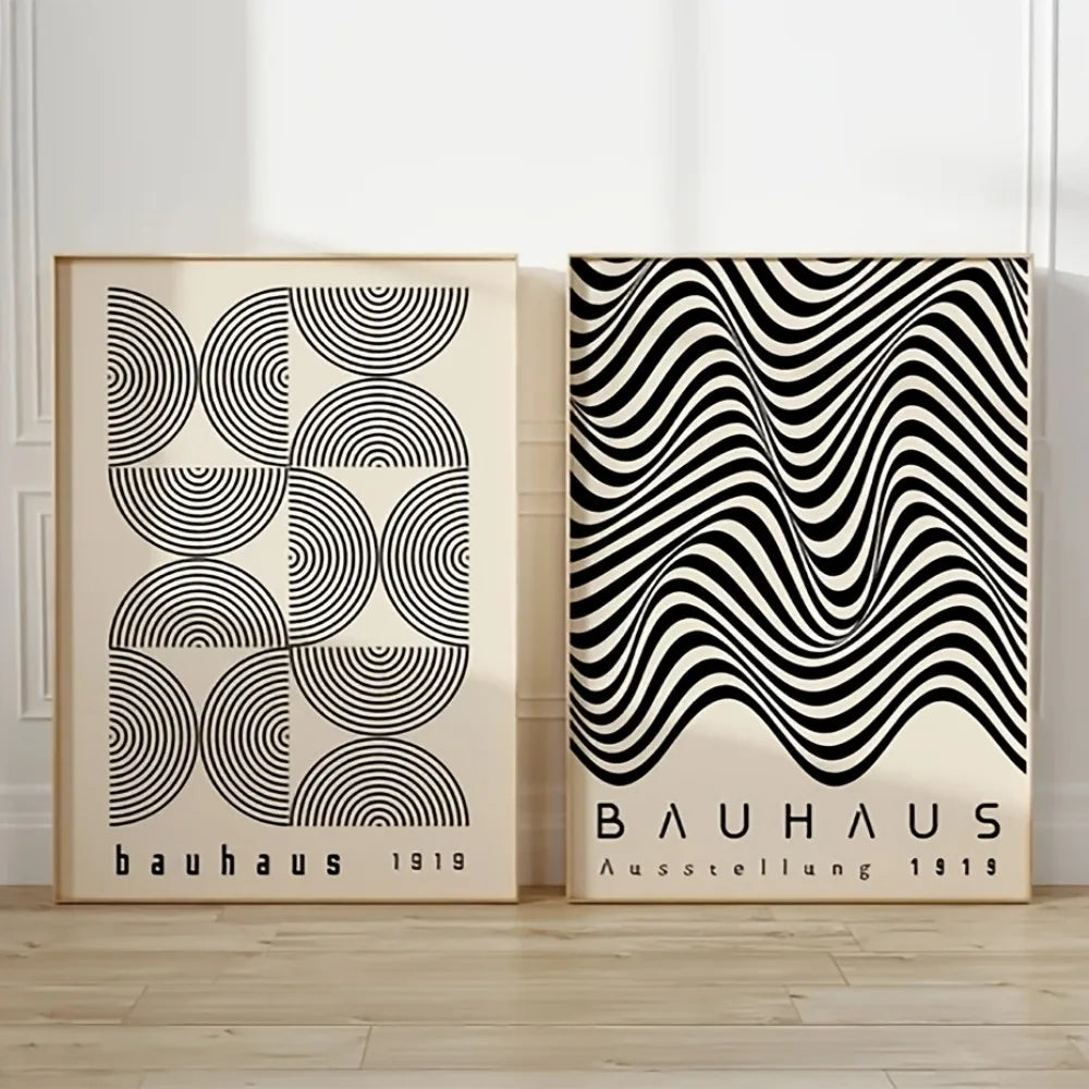 Bauhaus 1919 – Svartvita Canvastryck i Retro-stil