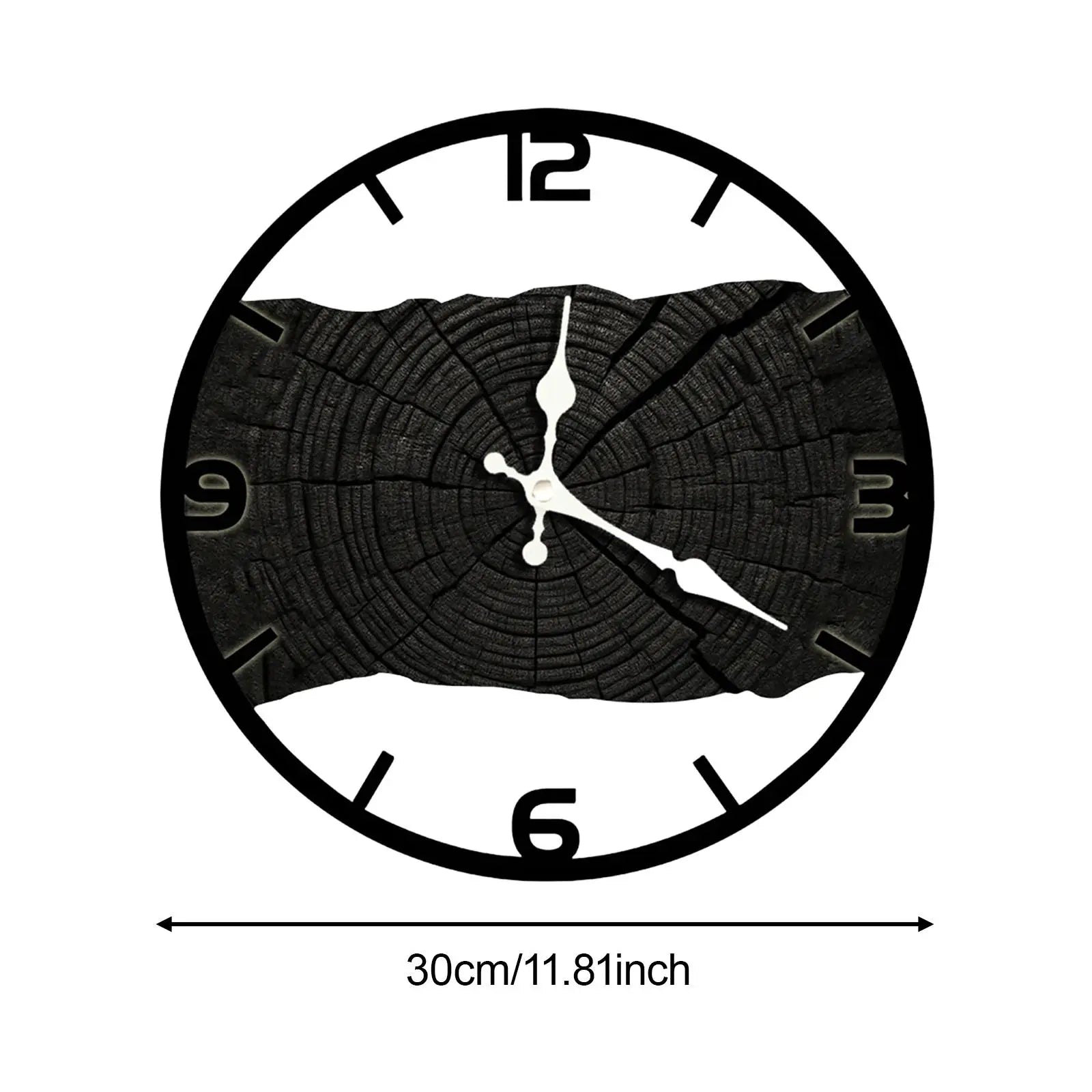 Silent Nature – Tystgående Väggklocka med Rustik Träkaraktär