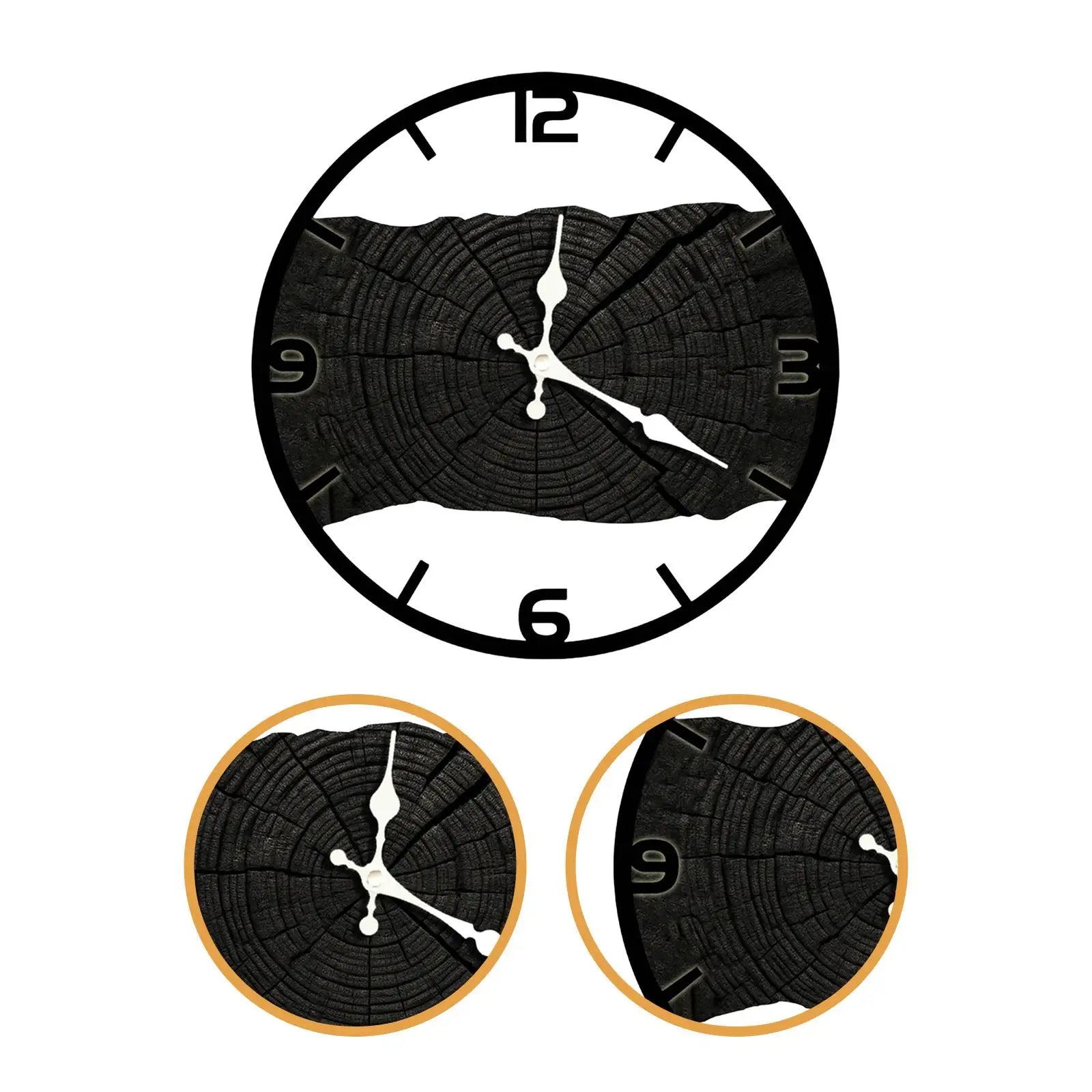 Silent Nature – Tystgående Väggklocka med Rustik Träkaraktär