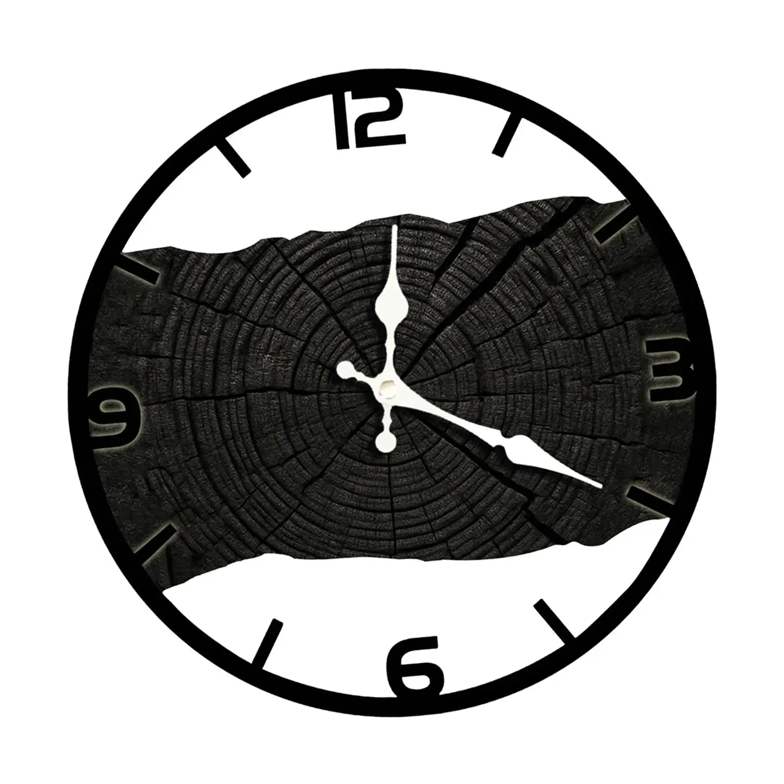 Silent Nature – Tystgående Väggklocka med Rustik Träkaraktär