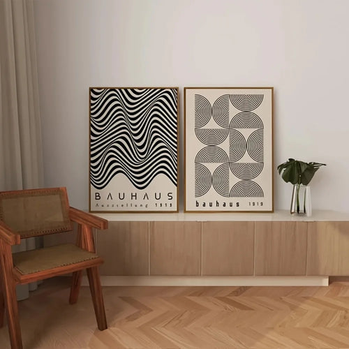 Bauhaus 1919 – Svartvita Canvastryck i Retro-stil